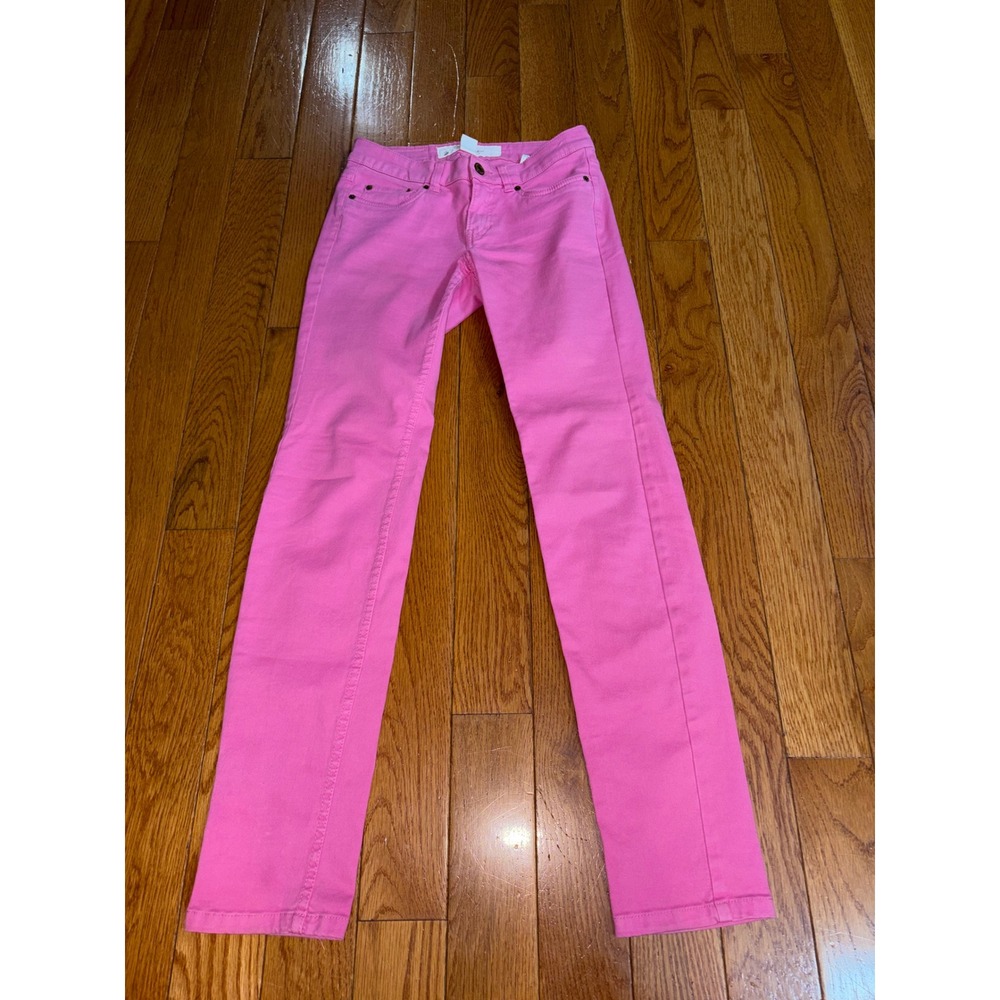 HM LOGG Women Pink Slim Straight Leg Jeans Size 6 Stretch Denim Pants